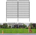 10 Panels Garden Fencing Animal Barrier, 48 in(H) X 24 Ft(L) Dog Fence Outdoor for Yard Rustproof No Dig Decorative Tall Garden Fence Metal Wire Panel Border Rabbit Ground Stakes Fencing by KYATE