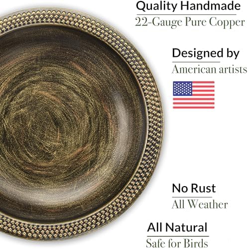 Aged Brass Beaded Hanging Bird Bath, Small 13" Diameter - Image 4