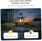 Pagoda Garden Statue, Resin Solar Japanese Pagoda Lantern, Decorative Zen Garden Landscape for Yard Patio Lawn, Style 3, Decoración al aire Libre - Image 5