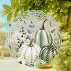 10 Inch Sage Green Pumpkins Fall Wind Spinner for Yard and Garden, Farmhouse Wooden Thanksgiving Hanging Ornaments Outdoor 3D Kinetic Wind Sculpture Spinners Indoor Outdoor Patio Décor Ornaments Gift - Image 2