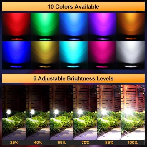 20W RGBW Spot Lights Outdoor, IP66 Color Changing Spotlights, 2 Pack - Image 4