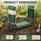 Garden Kneeler and Seat with Tool Pouches, Foldable, EVA Foam Pad - Image 3