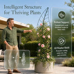 Oversize Leaf Metal Trellis, Tall Robust Plant Support Structure - Image 5