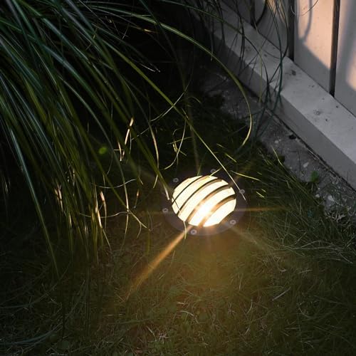GOODSMANN Outdoor Low Voltage Well Light 4W LED 12V In-Ground Landscape Spot Lighting Deck Light with Hardwired Connector 200 Lumen 2800K Warm White Bronze Finish Up Light - Image 6