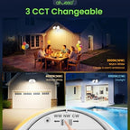 ALUSSO Motion Sensor Outdoor Lights Metal Heads, 30W 3600LM Flood Lights Outdoor 120V, 3 Modes Dusk to Dawn/Auto/On Time, 3000K 4000K 6500K Adjustable, Hardwired Security Light ETL Listed, White 1PC - Image 4