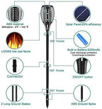 Solar Lights, 43" Flickering Flames Torch Lights Outdoor Waterproof Landscape Decoration Lighting 4-Pack + 4 PCs Plastic Spikes for Solar Flame Torch Lights Solar Torch Lights Replacement ABS Ground S - Image 4
