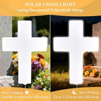 Solar Cross Light, Grave Decorations for Cemetery Memorial - Image 2