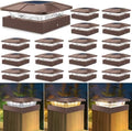 Peasur 16 Packs 4x4 Brown Post Solar Lights 3 Lighting Modes by Peasur