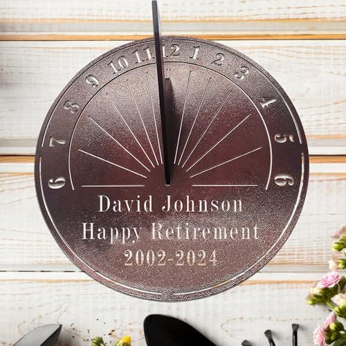 Custom Sundial Retirement Gift for Men Or Women, Personalized Custom Retirement Gift with Name and Date - Image 5