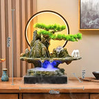 HIHELO Desktop Fountain Tabletop Fountain Resin Rockery Desktop Fountain with LED Light Living Room Decorative Waterscape Ornament Water Fountain Outdoor (Color : with Nebulizer) - Image 2