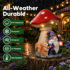 Solar Gnome and Squirrel Statue Under Mushroom Garden Decor, Garden Gnomes Outdoor Statue with Solar Lantern for Yard Patio Lawn Decor, Unique Birthday Gifts for Mom Women Grandma - Image 5