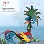 Alpine Corporation - 19" Tall Wild Tropical Metal Rooster Yard Statue – Colorful Indoor/Outdoor Garden Décor, Rustic & Fun Farm Animal for Garden, Patio, Lawn, or Porch - Image 5