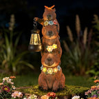 Capybara Solar Garden Statue, Outdoor Capybara Statue with Flower Decoration & Lantern Light, Funny Triple Capybara Decor for Women, Capybara Figurine for Yard Garden Patio Lawn Ornaments by IDEASHOW