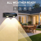 6 Pack Solar Lights Outdoor Waterproof, Color Changing Solar Fence Deck Step Flood Lights, Warm White & RGBCW 11 Color, IP65 Waterproof Garden Lights for Outside Backyard Yard Step Patio - Image 3