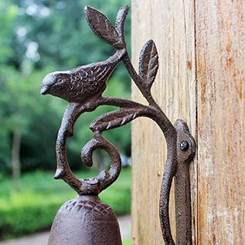 Vintage Rustic Cast Iron Doorbell, Sign with Branches & Birds, Manually Shaking Wall Hanging Doorbell, Indoor Outdoor Wall Mounted Dinner Bell - Image 4