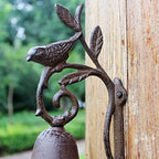 Vintage Rustic Cast Iron Doorbell, Sign with Branches & Birds, Manually Shaking Wall Hanging Doorbell, Indoor Outdoor Wall Mounted Dinner Bell - Image 4