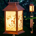 Cat Wind Chimes, Solar Cat Lights for Outside, Gifts for Cats Lovers, Birthday Gifts for Women, Mom, Ded, Grandma, Garden Lawn Yard Outdoor Decor Mobiles Wind Chime, Cats Themed Gift by JOBOSI