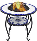 26.8 Inch Mosaic Fire Pit Table, Decorative Ceramic Outdoor Wood Burning Fire Bowl with Safety Mesh and Poker for Patio Garden Backyard Heating by Unknown