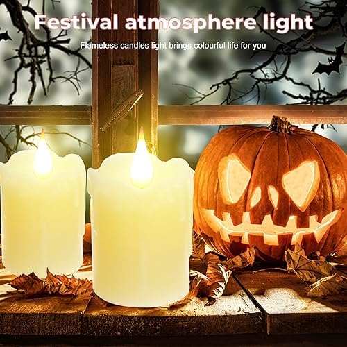 6 PCS Real Wax Rechargeable Flameless Warm White LED Candles,Remote - Image 7