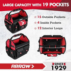 ARROW 12" Tool Tote with Waterproof Hard Base, Electrician Tool Bag - Image 5
