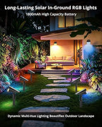 Solar Color Changing RGB Lights IP65 Waterproof, 56 LED 8 Lighting Modes Solar Spotlights, Landscape Lights for Yard Garden Pathway Holiday Decor, 4 Pack (Multicolor) - Image 4