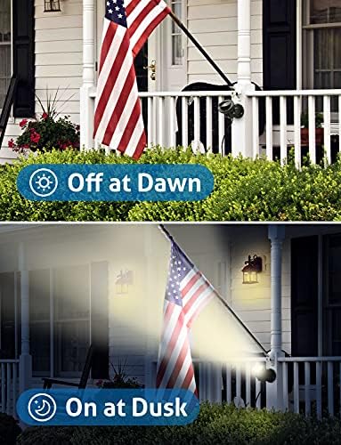 SUNVIE 20W Spot Lights Outdoor with Photocell Sensor, Dusk to Dawn LED Landscape Spotlights, Waterproof 120V 2000LM 3000K Landscape Lighting for Yard Flag Tree Garden 6 FT US 3-Plug in Cord, 2 Pack - Image 3