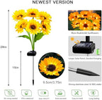 Solar Lights Outdoor, Gift for Women, Mom Grandma, 6 Pack with 36 Solar Sunflower Lights, Solar Flower Lights Waterproof, Sunflower Outside Decorative Stake Light for Landscape Yard Patio Lawn Pathway - Image 3