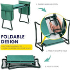 iPower Garden Kneeler and Seat Foldable Kneeling Bench with Sturdy Soft EVA Foam Pad for Outdoor, Fishing, Camping, 2 Tool Pouches Included, Green - Image 3