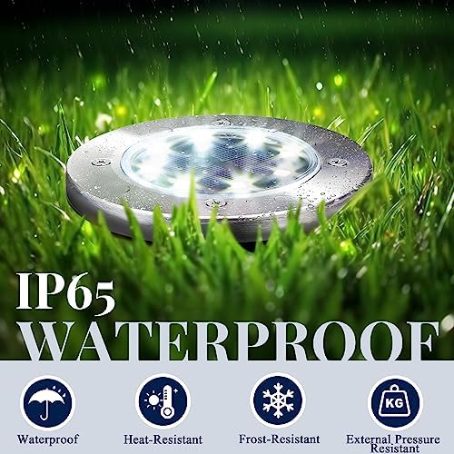 SOLPEX Solar Lights Outdoor Waterproof, 12 Pack Solar Ground Lights, Solar Garden Lights Landscape Lighting for Pathway Driveway Patio Backyard Walkway (Cool White) - Image 5