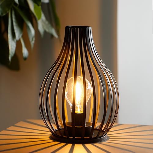 JHY DESIGN Decorations Table Lamp Battery Powered 9.5''High Vase Shaped Cordless Lamp with 6-Hours Timer Feature LED Light Decorative Room Battery Lamp for Indoor Table Garden Party - Image 3