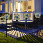VCUTEKA Decorative Solar Garden Lights, 3.5" Mosaic Globe Stake 2 Pack - Image 6