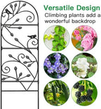Amagabeli 4 Pack Garden Trellis for Climbing Plants Outdoor 46" x 15" Rose Wrought Iron Trellis for Vine Vegetable Flower Ivy Cucumber Decorative Trellis Black - Image 5