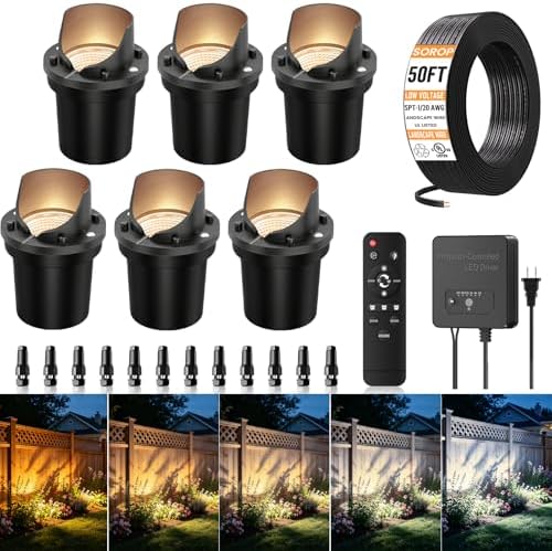 Low Voltage Landscape Lighting Kit, 2200K-6500K Well Lights 6Pack by SOROP