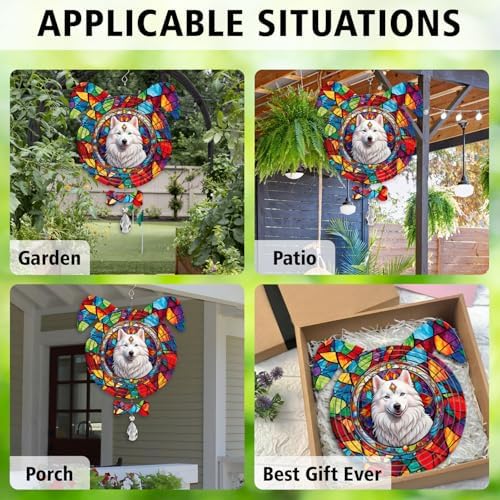 American Eskimo Dog Ears Wind Spinner, American Eskimo Wind Spinner Hanging for Yard and Garden (American Eskimo) - Image 5
