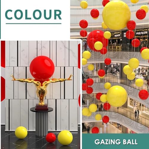 Gazing Globe Decor Ball, Hollow Gazing Ball, Seamless Stainless Steel Polished Reflective Smooth Mirror Garden Sphere Globe, Props of Photography, Garden Home Decor (Red, Dia: 8 inch/20cm) - Image 4