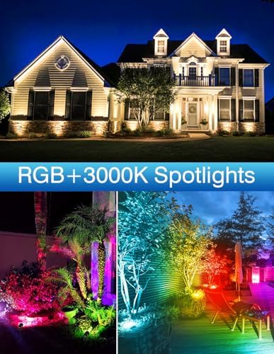 Halloween RGB Spot Lights Outdoor, LED Color Changing Landscape Lighting, Waterproof Spotlight with US Plug for Yard Garden Tree Path House Christmas Decoration (8 Pack) - Image 7
