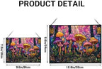 Rainbow-Colored Mushroom Cluster Rectangular Stained Glass Suncatcher – Hanging Window Panel with Animal & Nature Scene – Vibrant Glass Art Gift for Wildlife, Fantasy, Nature Lovers kE49ZM - Image 4