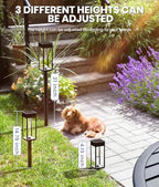 NEWMESSI Solar Path Lights, 8 Pack, 3 Heights, Warm White, IP65 - Image 5