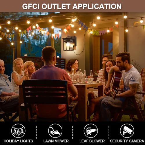 Dusk to Dawn Outdoor Lighting, Porch Light with GFCI Outlet and LED Bulb - Image 6
