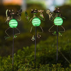 3 Pack Decorative Garden Stakes,Frog Waterproof Metal Spring Decor - Image 2