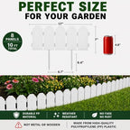 Evelyne Garden Border Edging: Wooden Grain Fence Dog Ear Design - Landscaping Fence Liner Lawn Edge Barrier - Decorative Lawn Landscape Panels Elements -Landscaping Edging (White, 10ft.) - Image 4