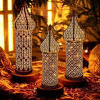 Moroccan Style Vintage Lantern Metal Decorative Table Lamp 13.78" Tall Moroccan Lantern Decorative Candle Holder Lamp for Ramadan Decor Home Living Room Bedroom Garden Yard Weddings Parties 03 - Image 7