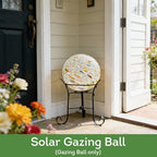 Lily's Home Gazing Ball - 7.68" Glass Globe with Solar Powered Lights - Outdoor Solar Lights for Yard & Patio - Garden Decor - Automatic On/Off Photosensitive Switch - White - Image 6