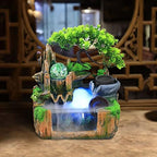Tabletop Fountain Ornament, 110V Rockery Fountain, Small Rockery Water Fountain Indoor with LED Lamp Atomization Effect, Suitable for Living Room, Bedroom, Office Decoration (B) - Image 2