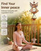 41" Large Angel Solar Wind Chimes for Outside, Metal Garden Decor - Image 3