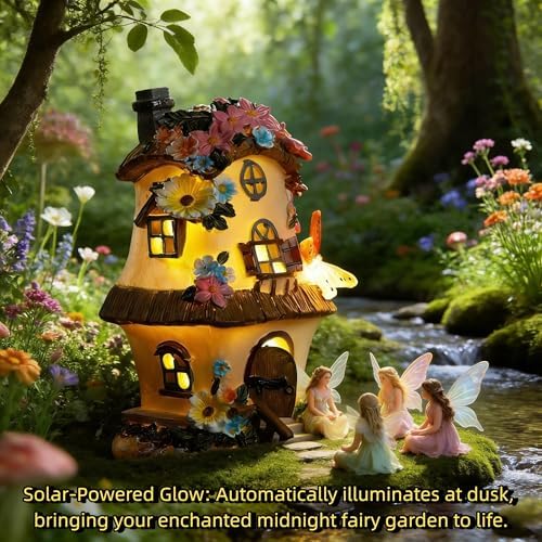 Fairy Garden House,Fairy House,8.3in,Fairy Garden Accessories,Solar - Image 3