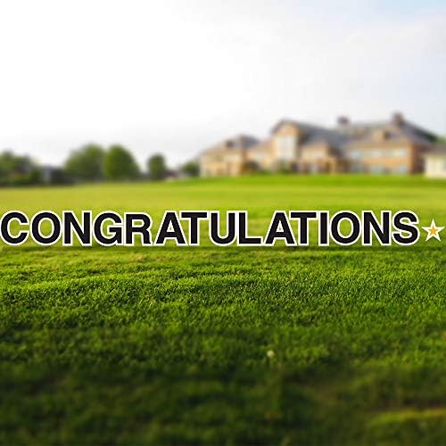 Vispronet Congratulations Yard Signs with Stakes – Each Letter is 18in Tall – Includes Bonus Star – Weather-Resistant Signs and Steel Stakes by Vispronet