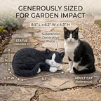 Tuxedo Sleep Cat Statues Outdoor Decorative, Cat Memorial Statue for Yard Lawn Patio Porch, Garden Pet Grave Marker Figures, 9.44" L x 6.29" W x 4.33" H - Image 4