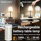 1 Pack Cordless Table Lamp Rechargeable, 10000 mAh Portable LED Battery Operated Lamp with Remote Control, 10 Colors Dimmable Touch Desk Light with Timer for Bedside Night Light Outdoor Patio Camping - Image 3