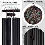 Vanquer Large Wind Chimes for Outside Deep Tone - 46'' Outdoor Clearance, Windchimes Outdoors, Memorial Wind Chimes, Sympathy Gift, Patio, Garden, Home Décor, Vintage Black (46" Cardinal) - Image 3